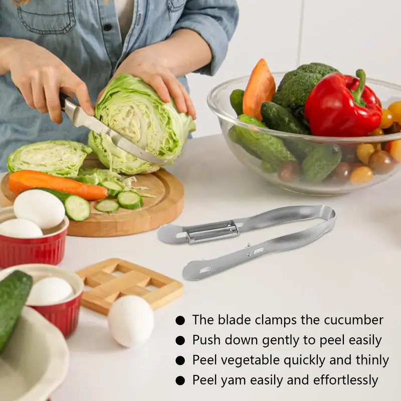 Pelador de verduras de acero inoxidable, pelador de maíz de doble cara con mango, accesorios de cocina para preparación de alimentos, jugo, fabricación de ensaladas