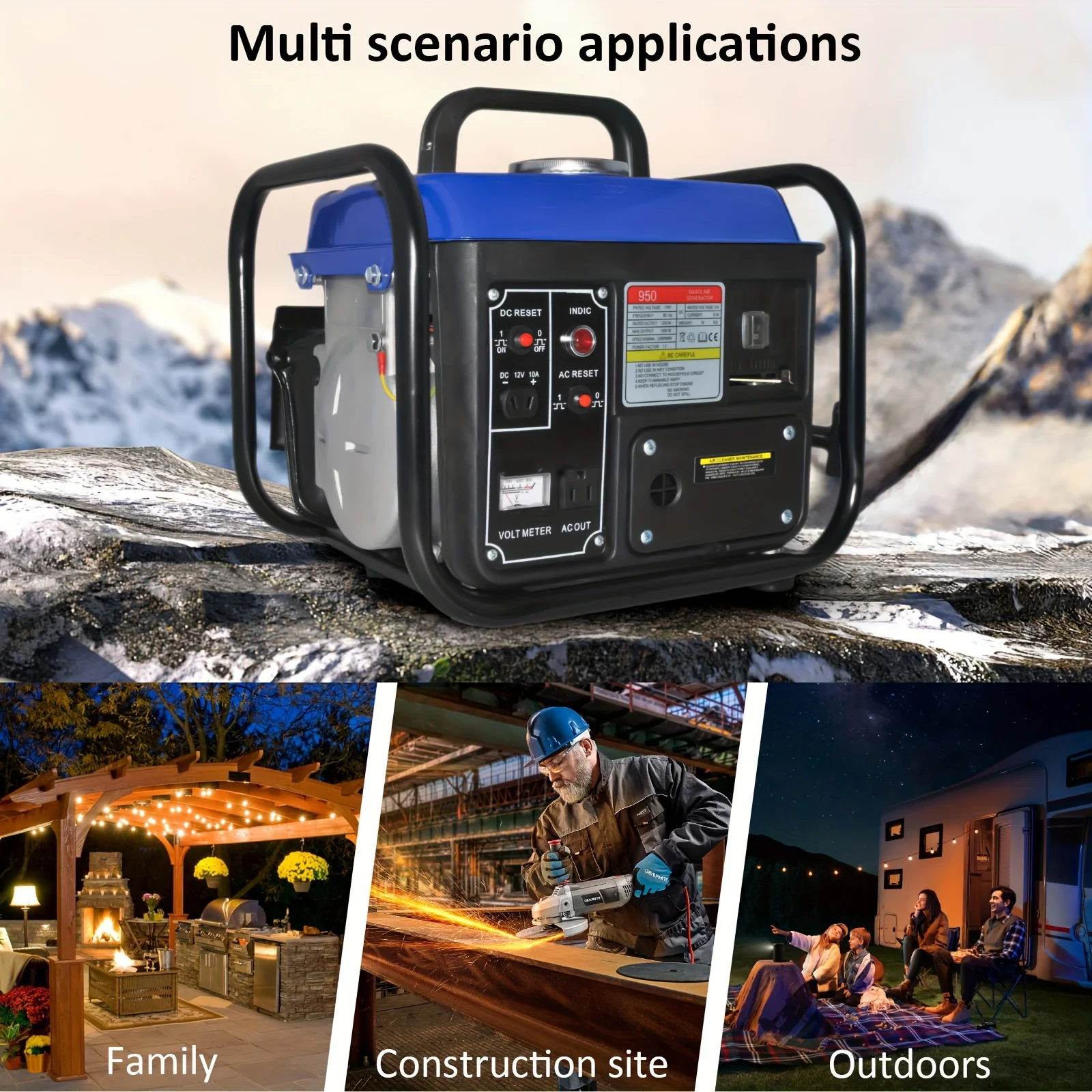1500W Portable Generator, Small Generator For Camping Outdoor, Ultralight, EPA Compliant