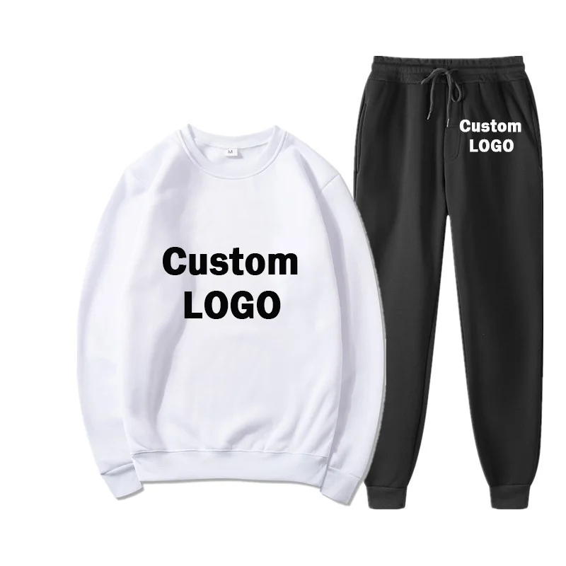 

Custom Logo Autumn Winter Men's Women's Tracksuit ​Set Hoodie + Pants Fleece Warm Sportwear Homme Streetwear Suit Women Clothing