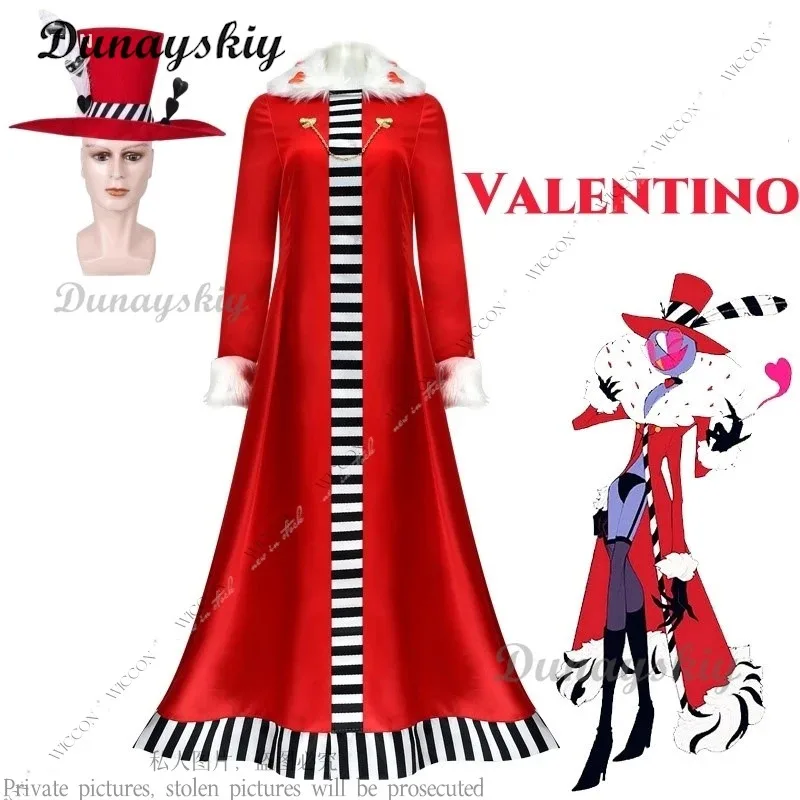 

DY2025Valentino Hazbin аниме King of The Pimp косплей костюм шляпа отель плащ для взрослых унисекс повседневный наряд Хэллоуин вечерние Un