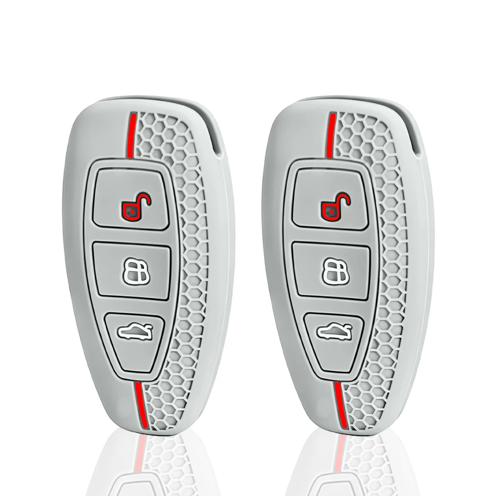 Gray Silicone Car Key Case For Ford Puma Grand C Max Focus Mondeo Kuga Fiesta Ecosport Transit Kuga Silicone Remote Key Case