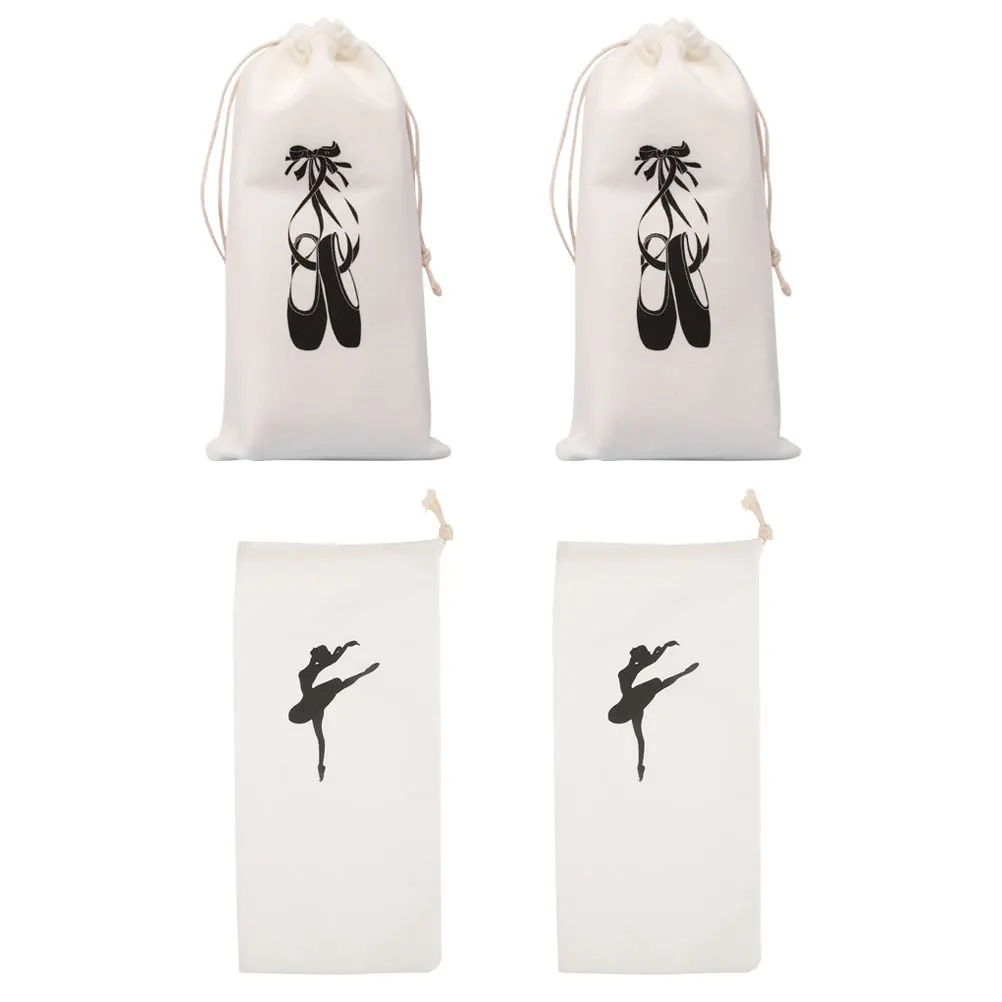 

4 Pcs Dance Shoes Storage Bag Dancing Drawstring Bags Girls Cloth Travel