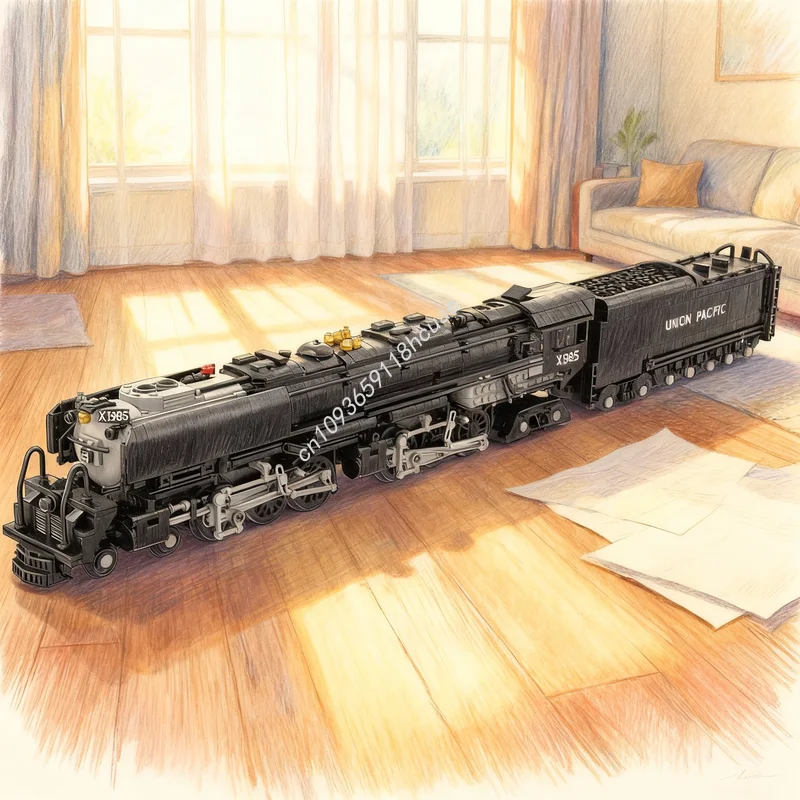 2094pcs MOC Union Pacific Challenger Steam Train Model Building Blocks Toy Construction Festival Gifts Idea Education Brick