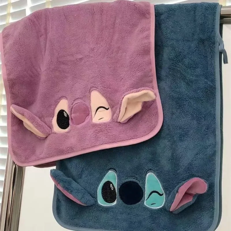 MINISO Stitch asciugamano Disney Cute Stitch Pattern asciugamano rettangolare coppia Cartoon Coral