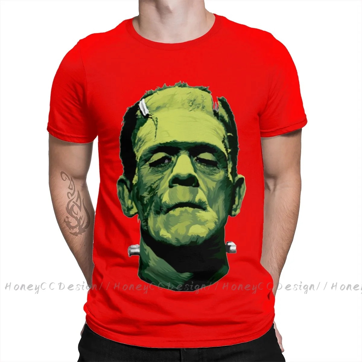 Fashion Frankenstein Men\'s T-shirt The Monster Summer Fashion Round Neck Casual Short Sleeve Quick Drying Plus Size Men Clothing