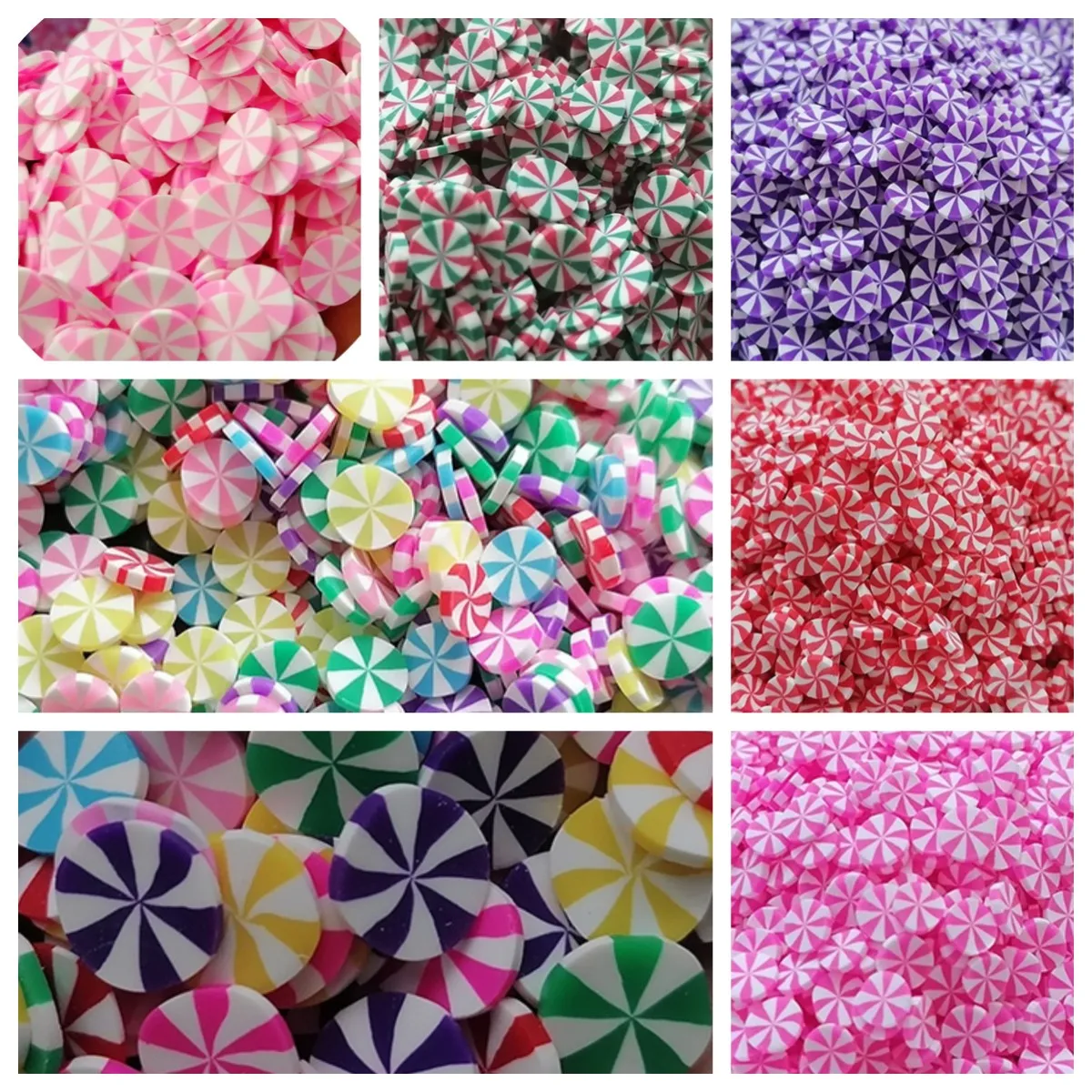 100g Simulation Christmas peppermint Candy Slices Polymer Clay Sprinkles for DIY Slime Tiny Plastic Nail Art Klei Accessories