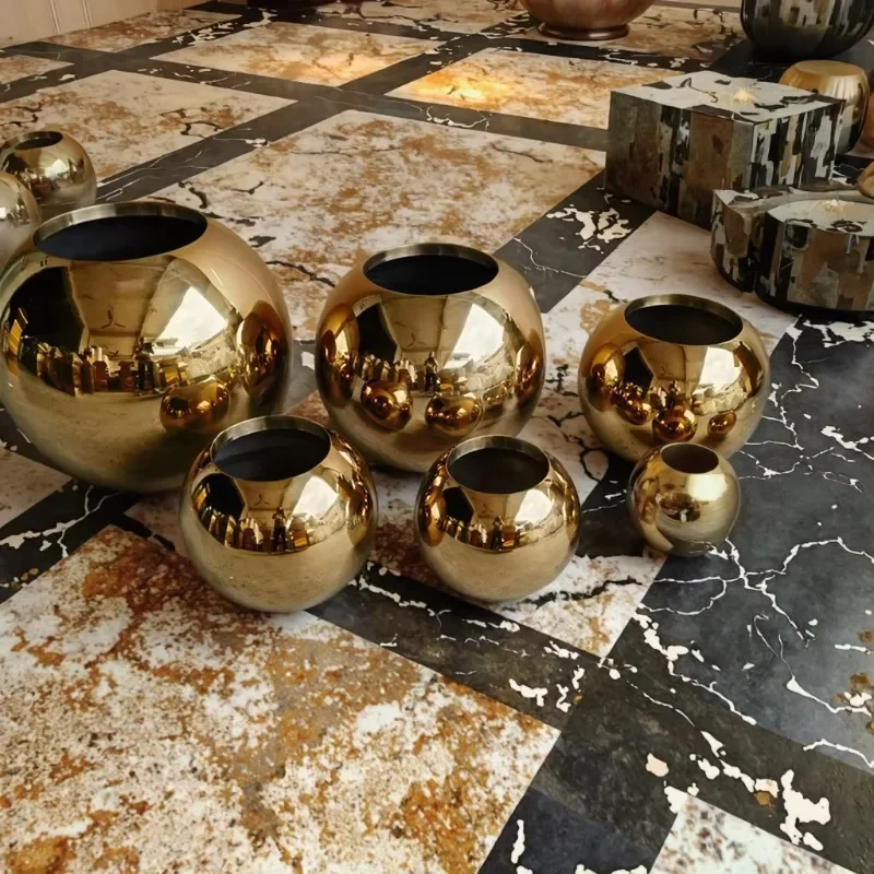 Home Decoration Luxury Flower Pot Flower Pot Modern Hotel Gold Large Flower Pot/Garden Living Room Large Gold Floor Vase