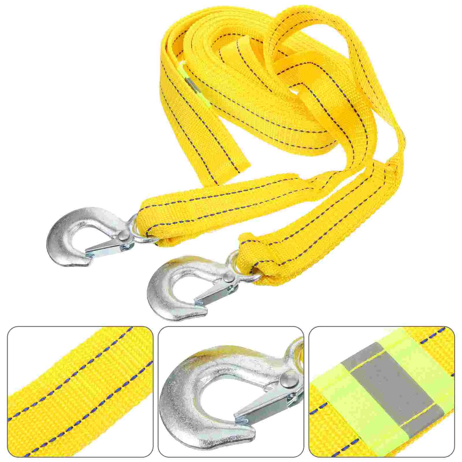 

48m 5 Ton Trailer Winch Practical Outdoor Emergency Kit Polyester Double Layers Thicken Trailer Strap 4x4 4x4 Rope (Yellow)