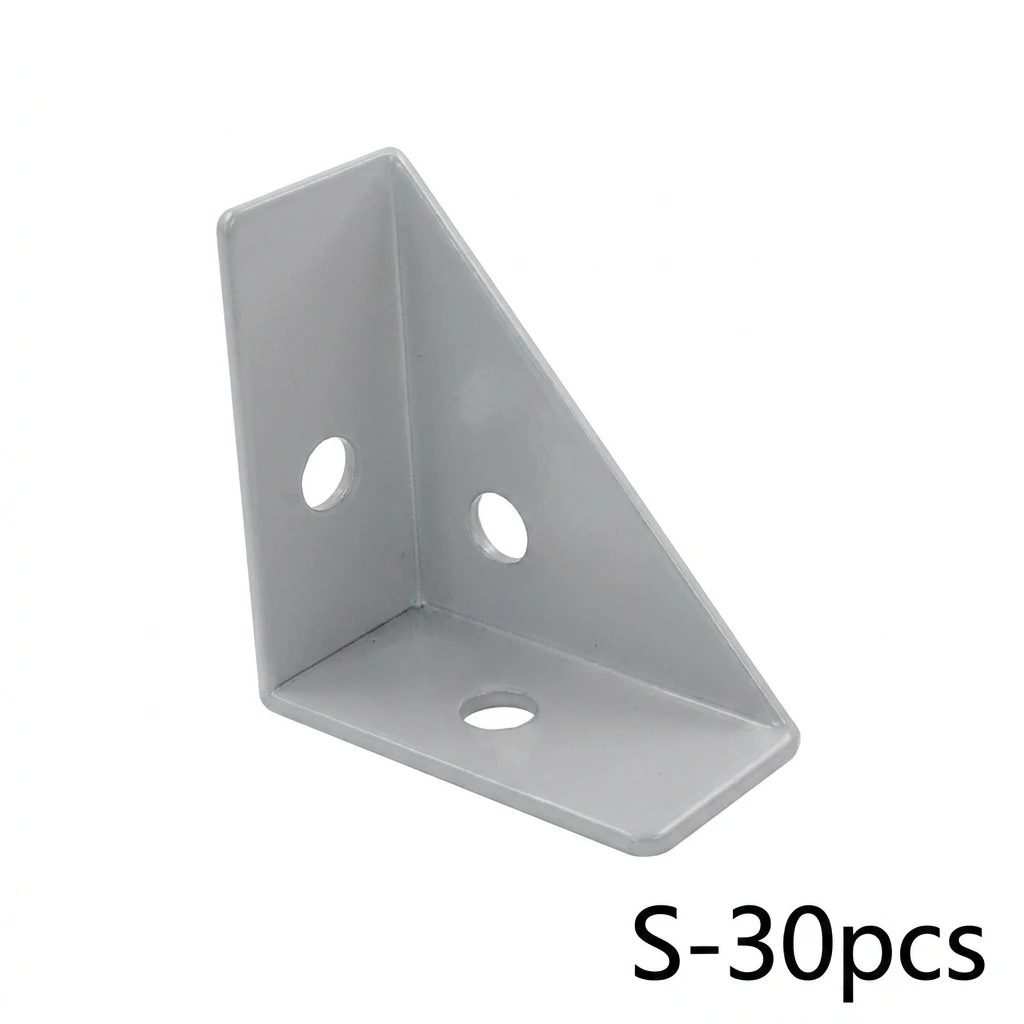 30 Pack 3-Sided Steel Corner Brackets for Reinforcing Bed Frames Tables Cabinets and Other Wooden Furniture Structures