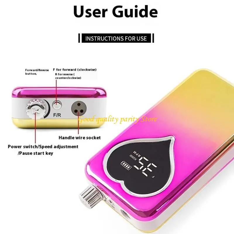 M4YA 電動ネイルグラインダー逆回転充電式コードレス爪やすり 35000 RPM ブラシレスモーター 6 サンディングバンド