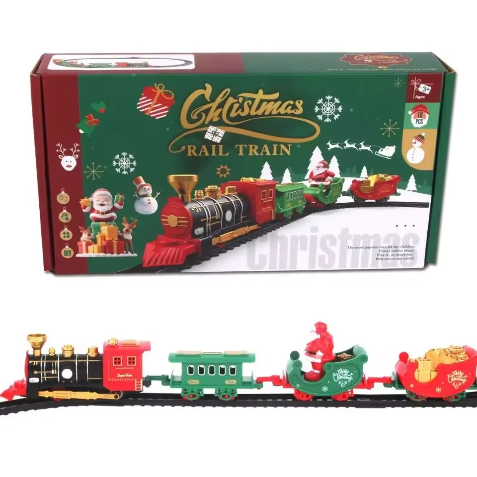 Elektrische treinset Mini Kerstman Treinwagon Speelgoed Creatieve decoratie Kerstboom Trein Cadeau Kinderonderwijs Speelgoedcadeau