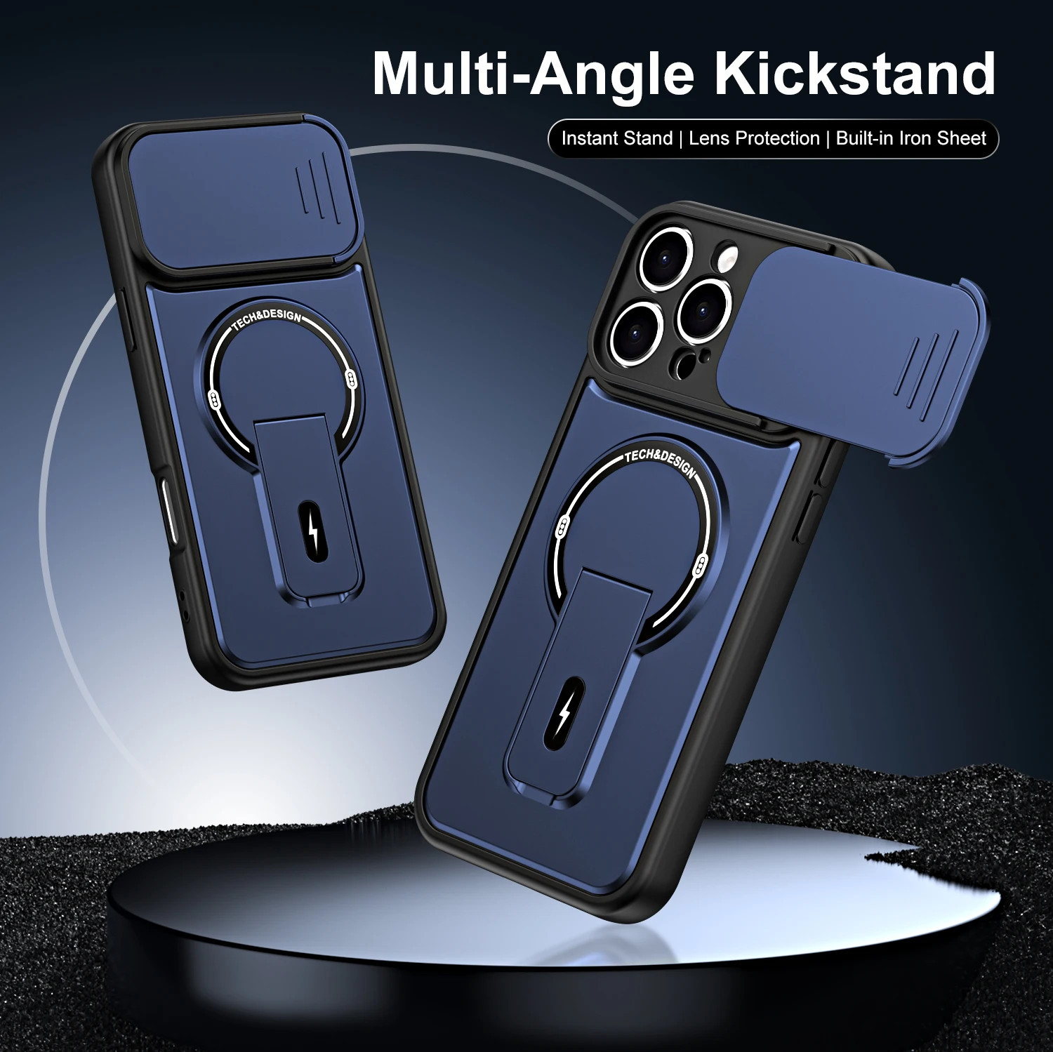 Magnetische Autohalterung für MagSafe-Hülle für iPhone 17 16 13 15 Pro Max, stoßfeste Panzerhülle mit Linsenschutz – Detail 1