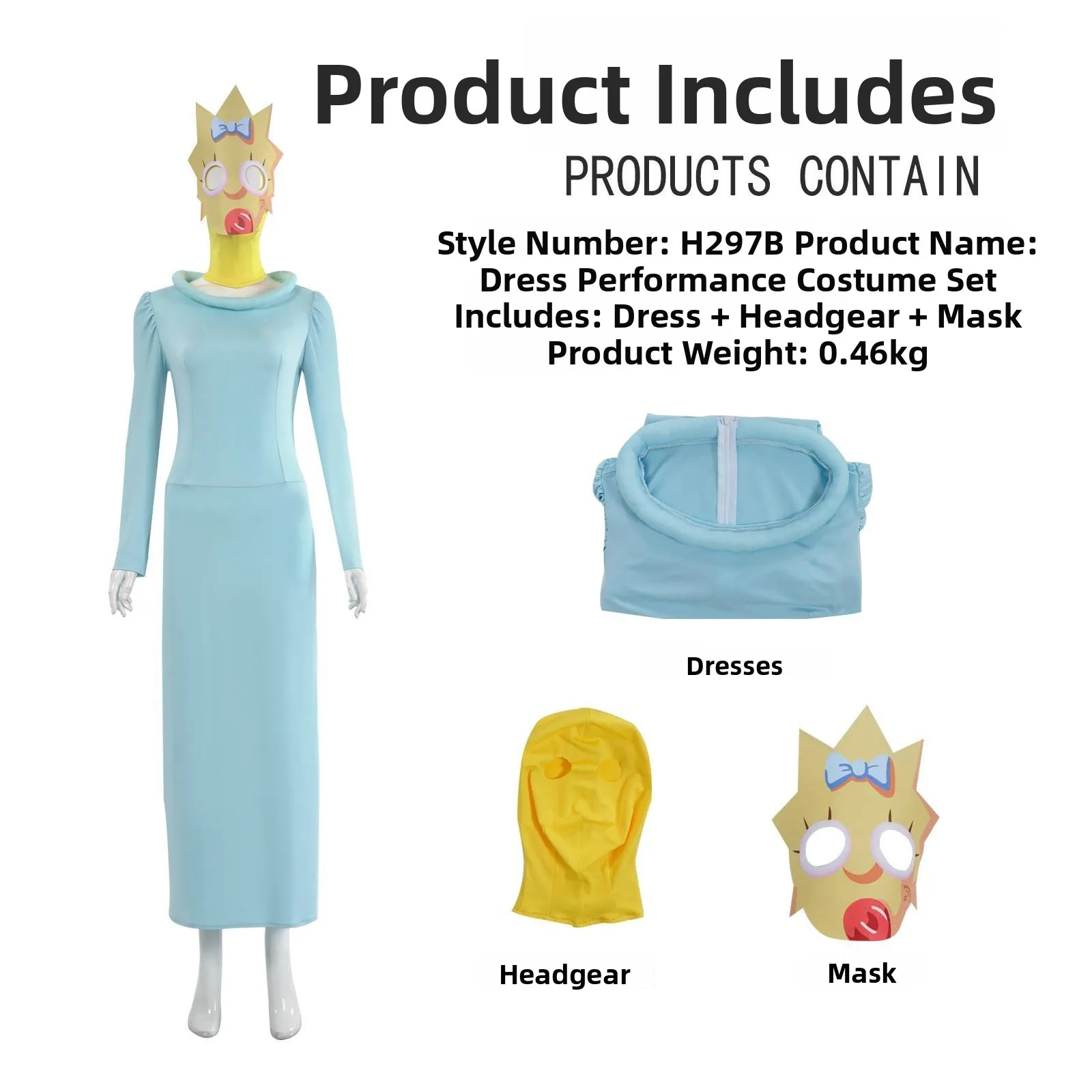 심슨 가족 애니메이션 코스프레 의상 할로윈 공연 의상 부모-자녀 커플 의상 가족 오락용