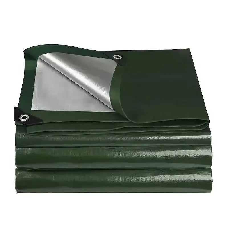 Tarpaulin  2m*2 2×3 3*3 3×4m Rain Cover Waterproof Tarp Green Silver Canopy Awning Uv Block Car Awning Sunshade Camping Outdoor