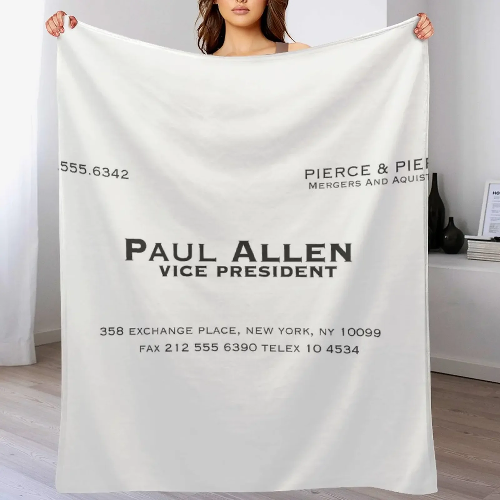 Paul Allen Business Card Throw Blanket Outdoor Soft Blanket for Picnic Beach Camping