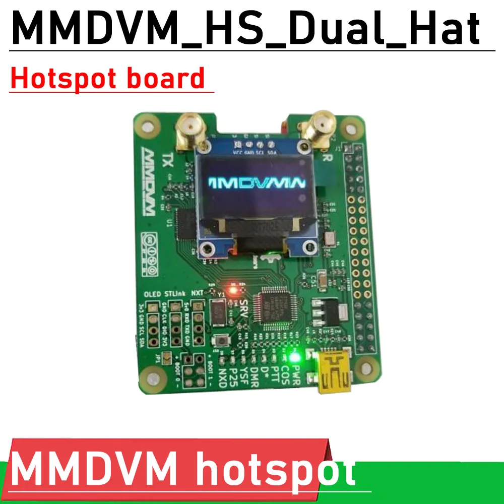 

MMDVM _HS_Dual_Hat Duplex Hotspot board DRM C4FM P25 DSTAR RX TX UHF VHF W OLED display for Raspberry pi B+ 3B 3B+ 4B ZERO