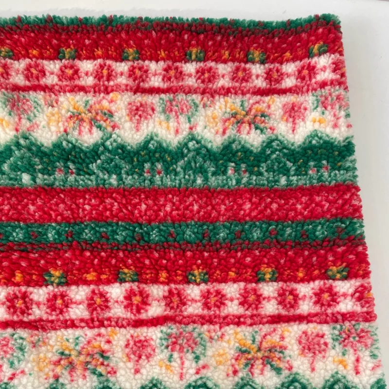 

Red and green Christmas color for autumn and winter jacquard clothing diy polyester fabric