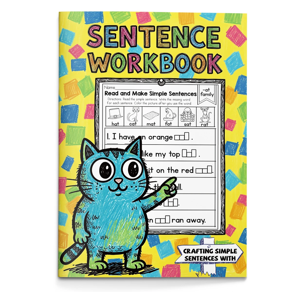 Kids English Sentence Activity Book, Fun Simple Sentence Practice, Develop Children's Reading & Writing Skills