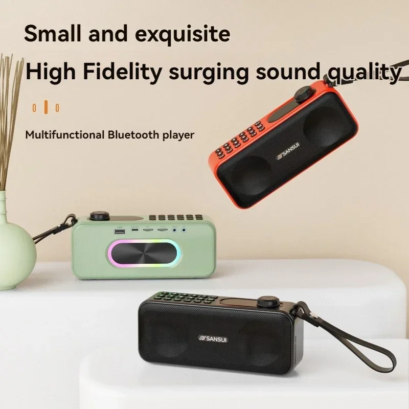

SANSUI F59 Беспроводной Bluetooth-динамик RGB-плеер Портативный FM-радио для пожилых людей 3600 мАч Срок службы батареи Спорт на открытом воздухе Caixa De Som