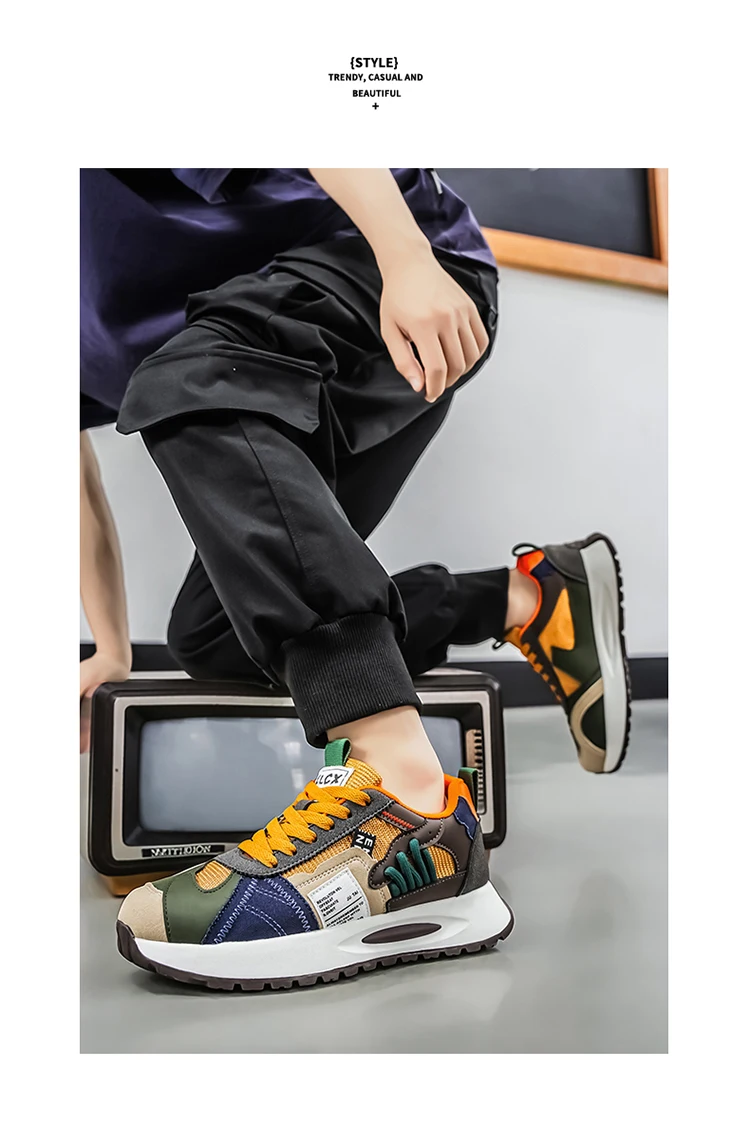 Herren-Freizeitsneaker, leicht, atmungsaktiv, strapazierfähig, modisch, vielseitig einsetzbar für Outdoor-Sport, Campus und Stadt. – Detail 23