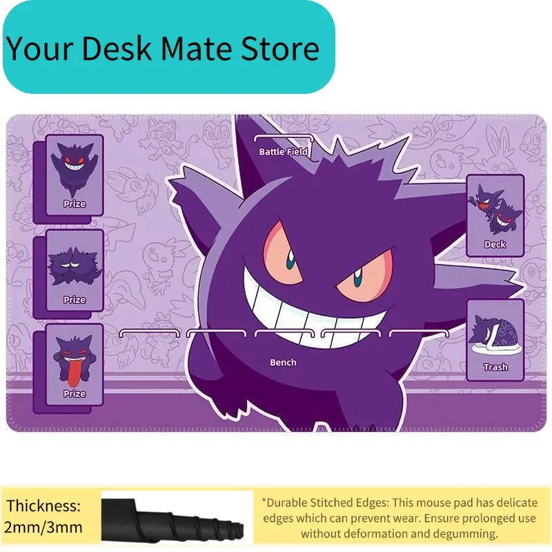 Pokemon Gengar TCG Playmat Anti-Slip Ghost Type Trading Card