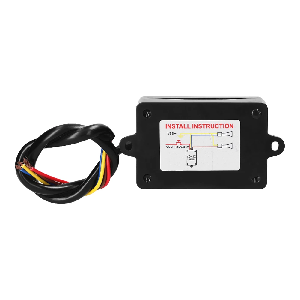 

12-24V Electric Horn Speaker Sound Control Unit 3/12 Sound Volume Switching Car Motor Relay Music Box for Car Truck Marine Boat
