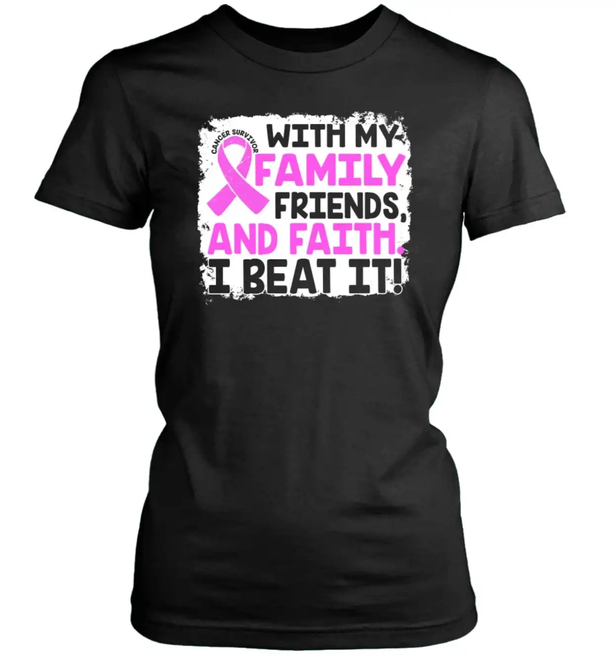 Breast Cancer T Shirt Family Awareness Survivor Pink Ribbon