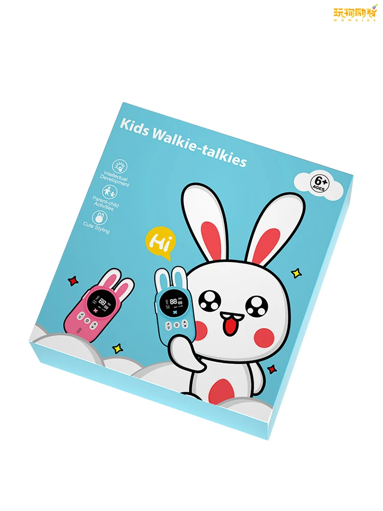 Adorabile bambino coniglio walkie-talkie palmare 3 kg trasmissione audio mini giocattolo esterno walkie-talkie regalo interattivo genitore-figlio