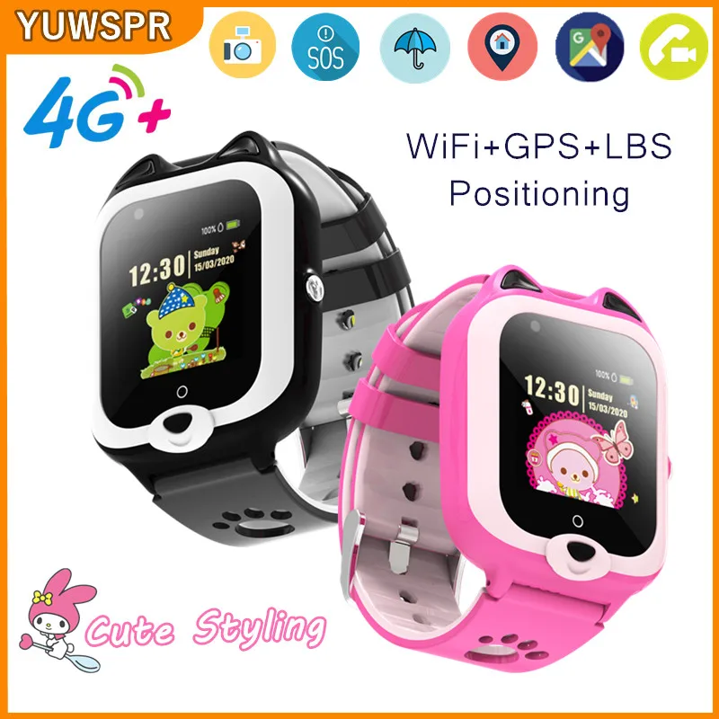 4G Smart Kids Watch Tracker IP67 Waterproof Video Call GPS LBS WIFI Positioning Voice Monitoring Alarm Clock Phone Watches