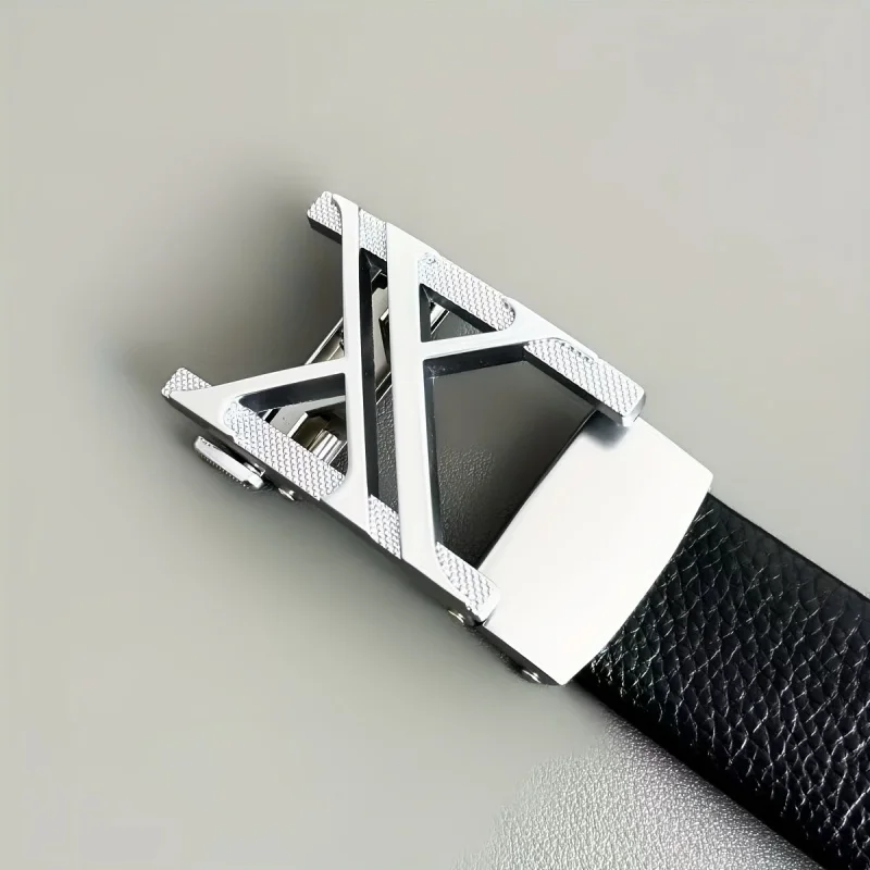 

Men's Automatic Buckle Belt with Alloy Letter Buckle, Fashionable Outdoor Versatile Style for Christmas|Valentine's Day Gift