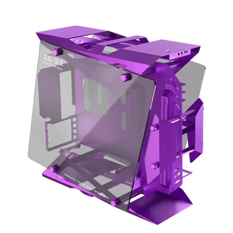 ZC-22 Double-sided transparent All-aluminum tempered glass open split water-cooled e-sports game MOD case