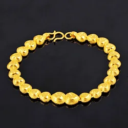 Romantic 18K Gold Bracelet for Women Wedding Engagement Jewelry Luxury Widen Watch Chain Bracelet Not Fade Fine Jewelry Gifts