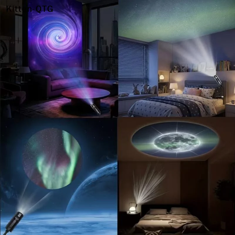 USB Northern Aurora Galaxy Projection Light Creative Pattern Ceiling Room Background Atmosphere Decor Lamp