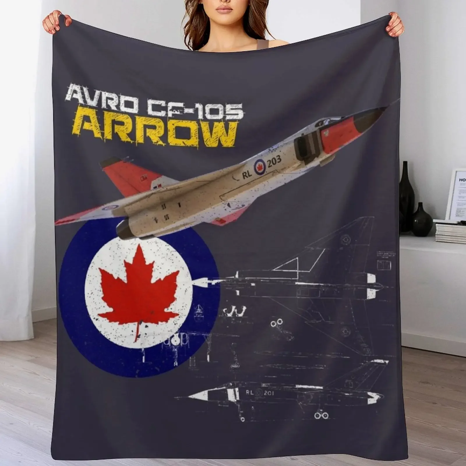 Canadian Avro CF-105 Arrow Throw Blanket No Pilling Soft Warm Blanket for Bed