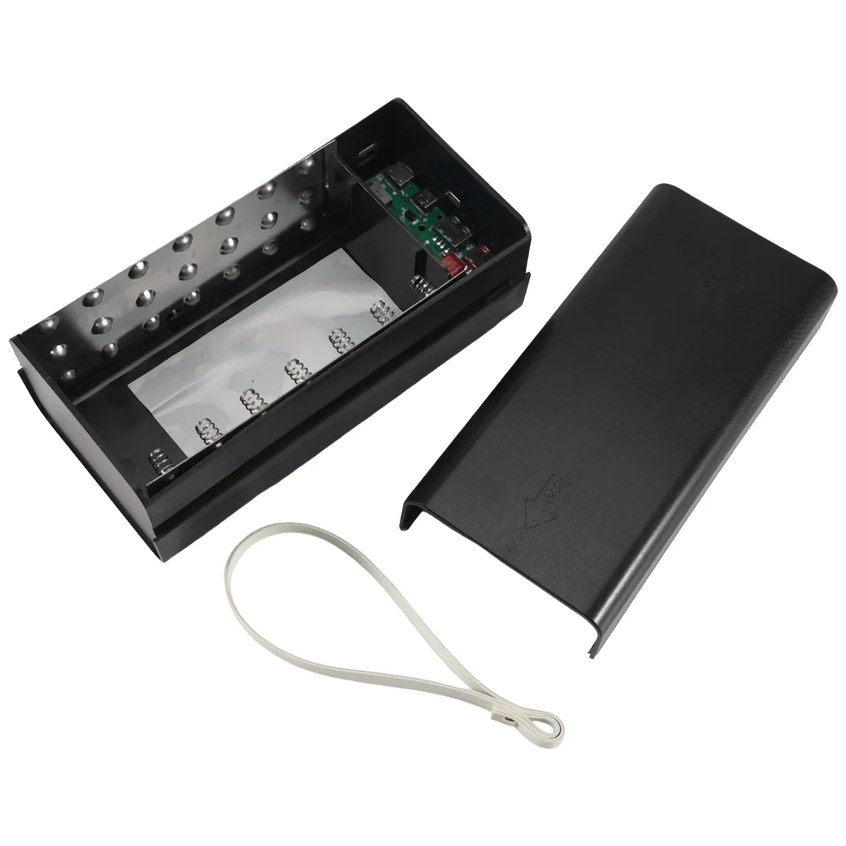 Caja de batería 21X18650, caja de Banco de energía sin soldadura PD-QI con luz, caja de carga de batería 18650, funda DIY portátil desmontable