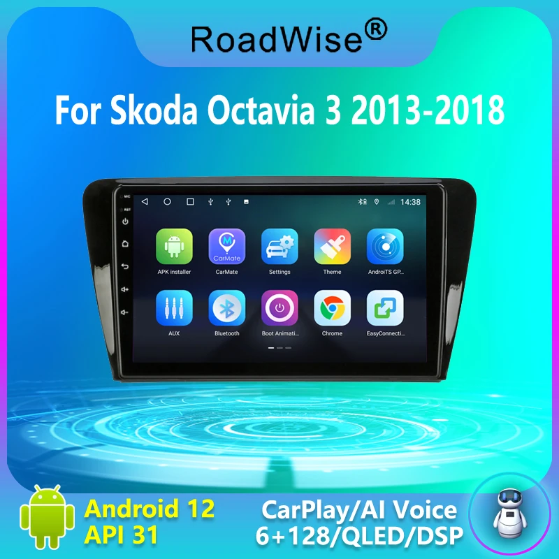 

8+256 Android 12 Car Radio For SKODA Octavia 3 A7 2013 2015 2016 2017 2018 Carplay Multimedia 4G Wifi GPS DSP DVD 2DIN Autoradio