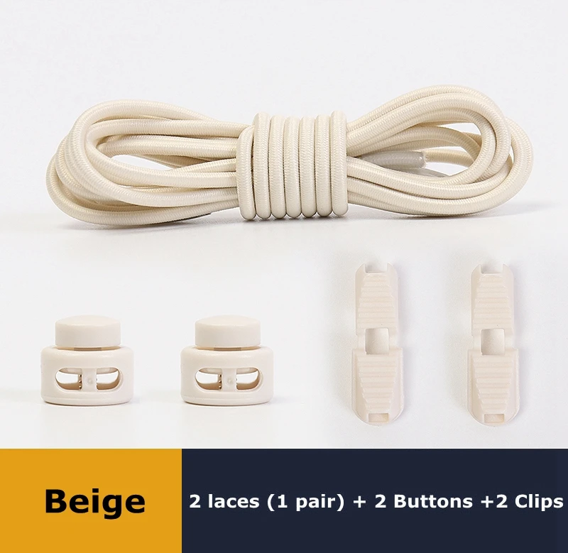 Schnürsenkel ohne Binden, geeignet für alle Schuhe, rundes Federschloss, elastische Schnürsenkel, schnelles Tragen in 1, Sekunde, Wandern, Sport, Lazy Lace
