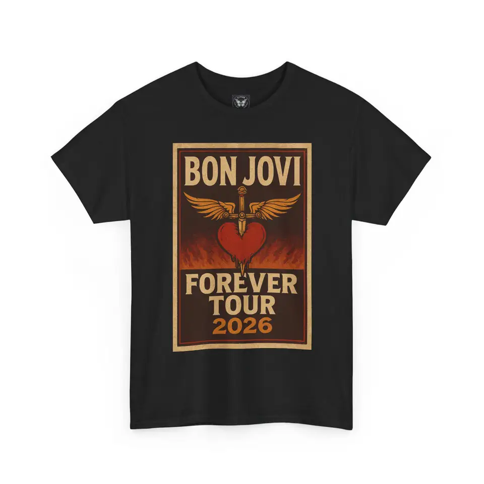 Bon Jovi Forever Tour 2026 T-Shirt Men Women Oversized Cotton Rock