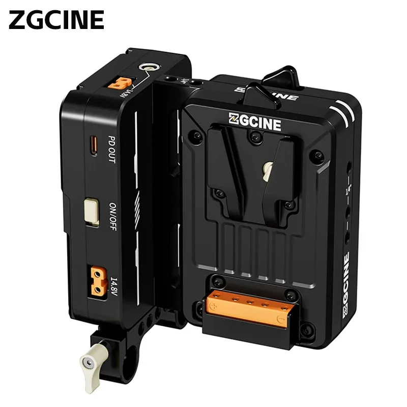 ZGCINE VM-HS2 Hot Swap/Shark Fin Dual Micro V Mount Battery Plate With 15MM Rod Clamp standard V battery V-Lock plate adapter