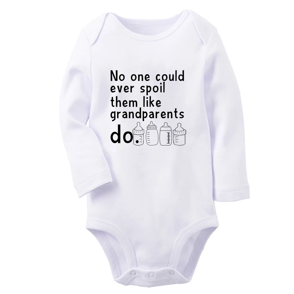 No One Could Ever Spoil Them Like Grandparents do Cute Baby Rompers Boys Girls Print Bodysuit Long Sleeves Jumpsuit Kids Clothes