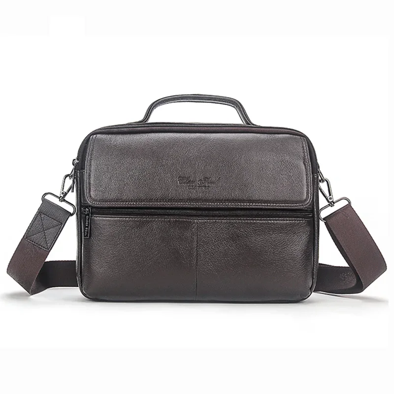 Genuine Leather Men Messenger Cross Body Toge Bags Business Natural Skin Male Briefcase Sinlge Shoulder Top Handle Bag Handbag