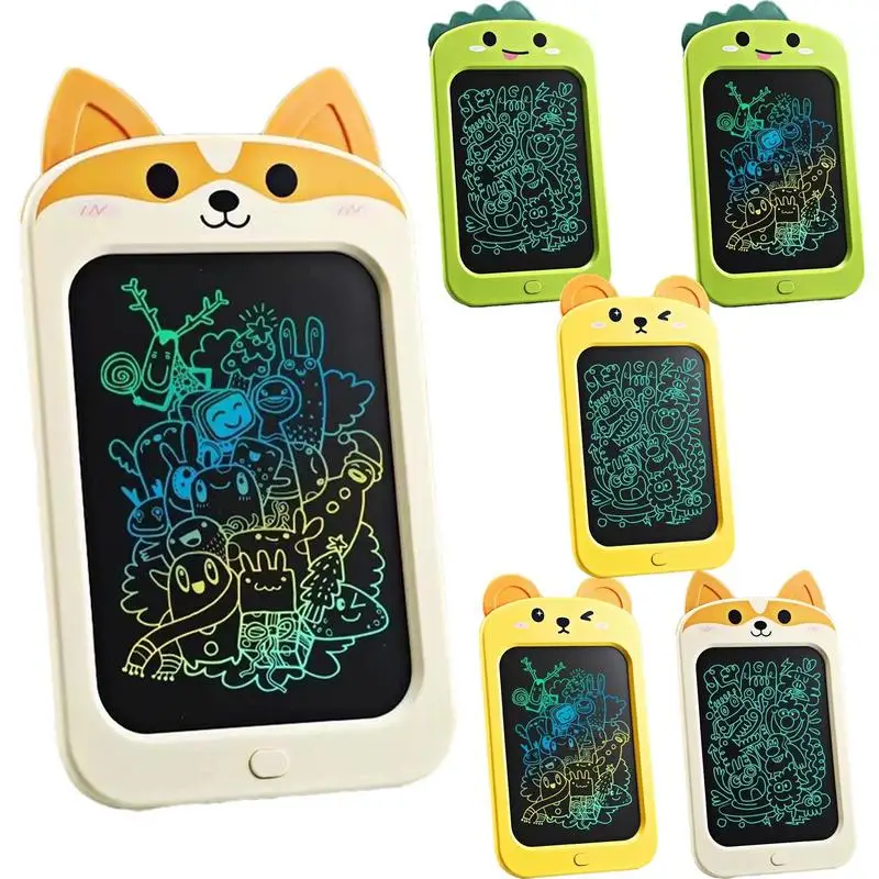แท็บเล็ตวาดรูปสำหรับเด็กแท็บเล็ตวาดรูปลบได้หลากสีน่ารักสำหรับเด็กเขียนบอร์ดแบบมีล็อคหน้าจอใช้แบตเตอรี่