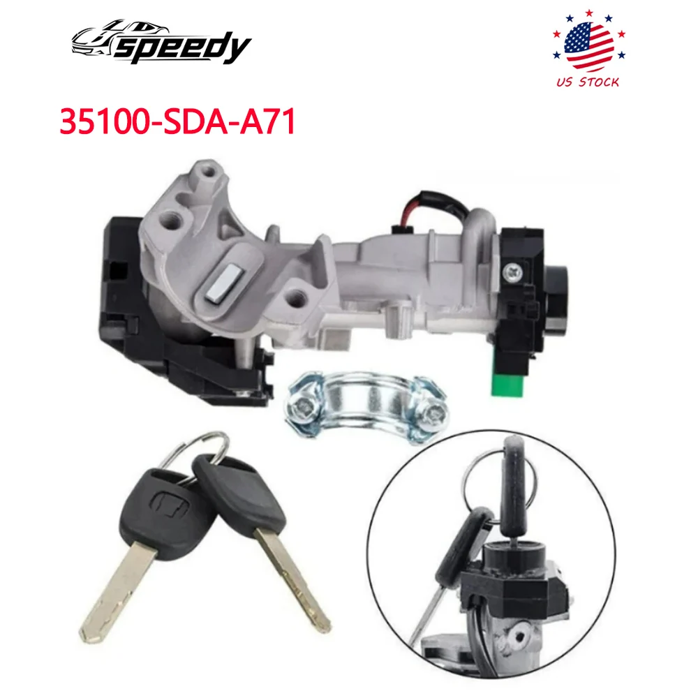 

35100-SDA-A71 Ignition Switch Cylinder Lock Auto Trans for CRV 07-11 46 Electronic Chip for 2003-2007 Honda Accord with 2 Keys