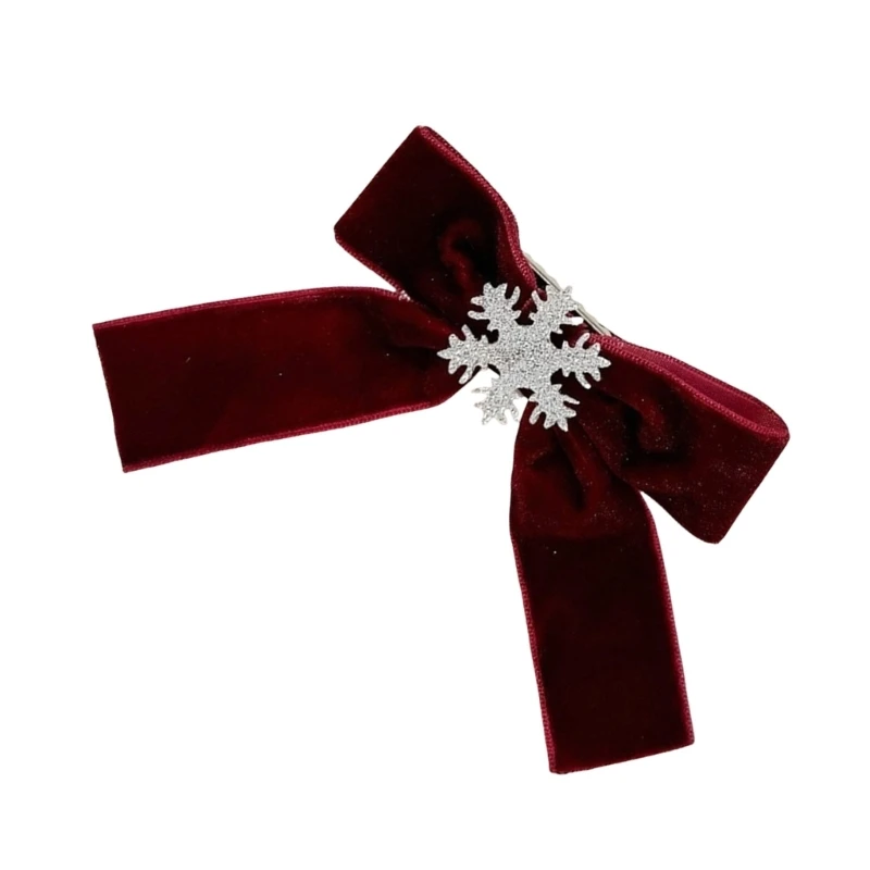 Christmas Hair Clip 2000s Trend Side Clip Christmas Snowflake Sweet Bowknot Balletcore Gllitter Photo Props