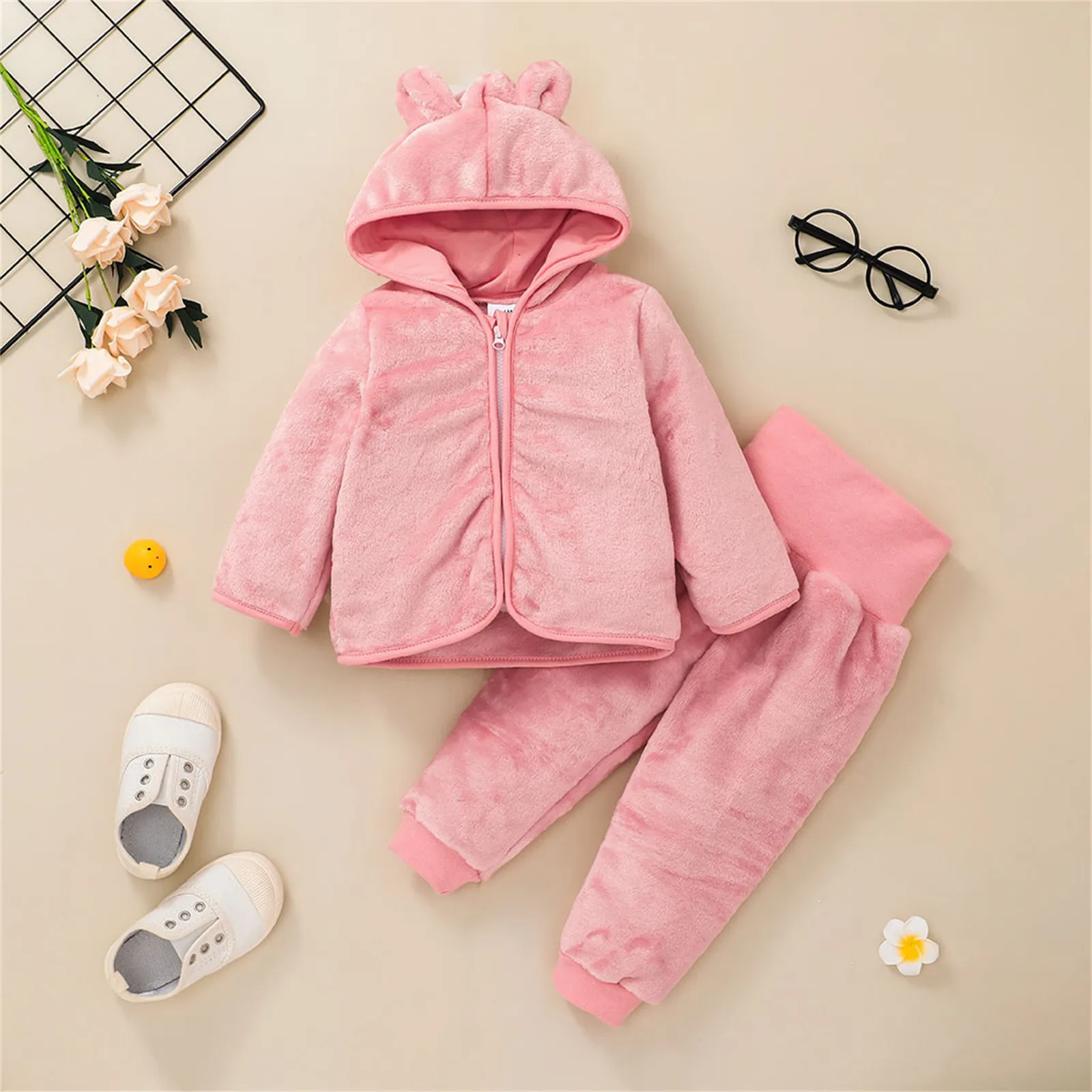 Infant Baby Girls Boys Solid Hooded Long Sleeve Jumper Outfits for Teens 3 to 6 Month Baby Girl Clothes Infant Girl Set