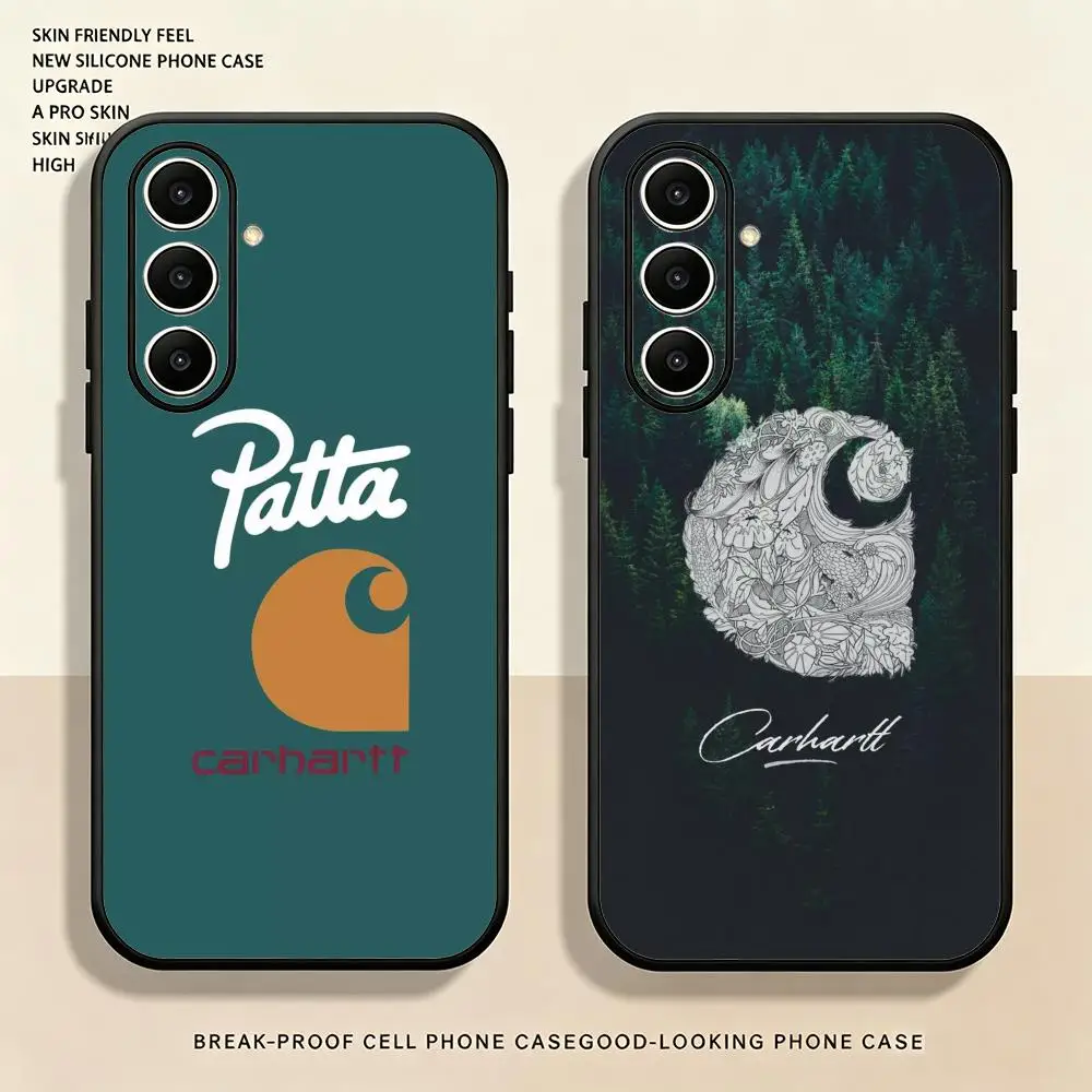 Чехол для телефона известного бренда C-CarharttsES для Samsung Galaxy S26 S25 S24 S23 S22 S21 S20 Plus Ultra Note20, мягкий, черный