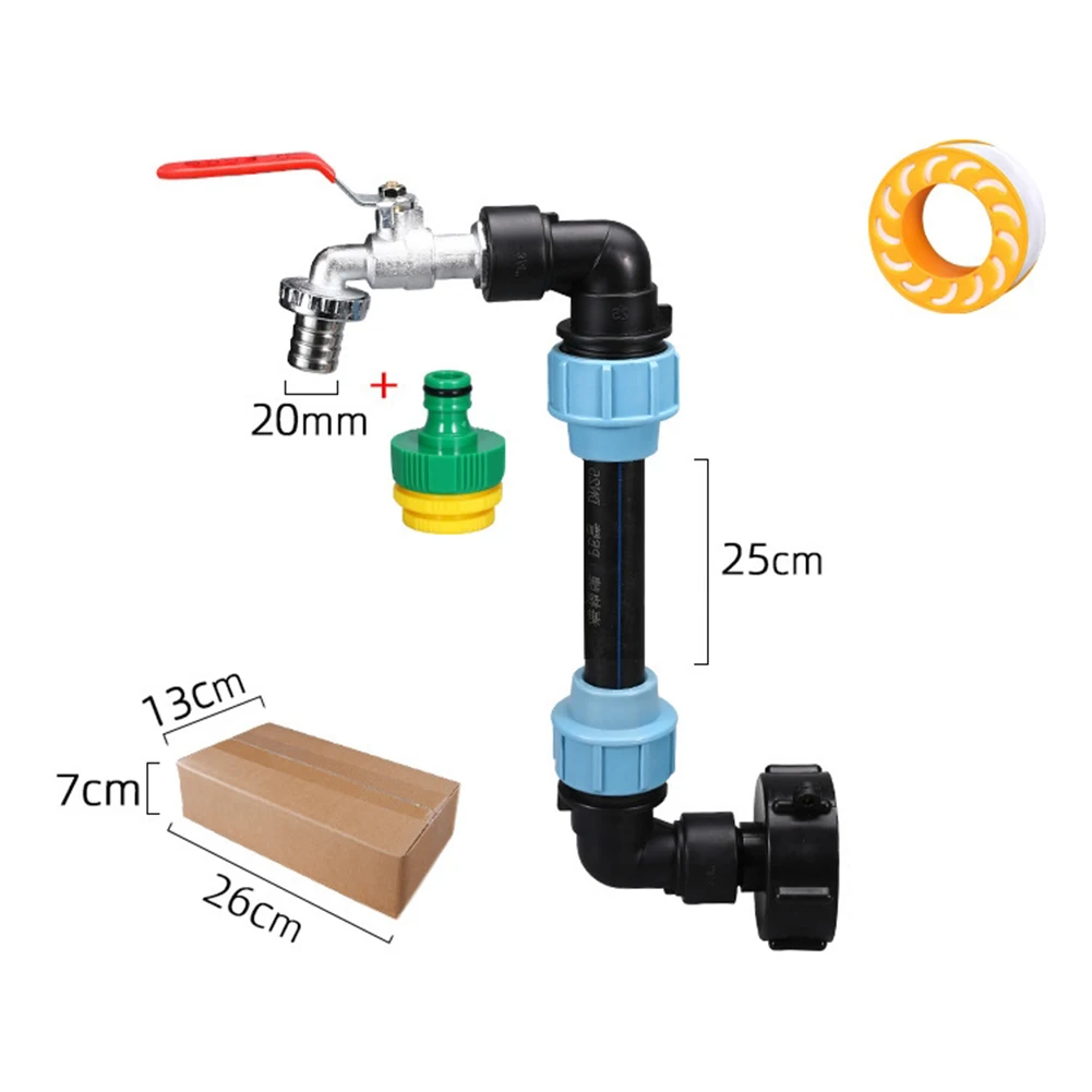 3/4-calowy adapter zbiornika IBC na gęsiej szyi z zaworem wylotowym 3/4-calowy gruby gwint na gęsiej szyi 2-drożny mosiężny gwintownik Złączka