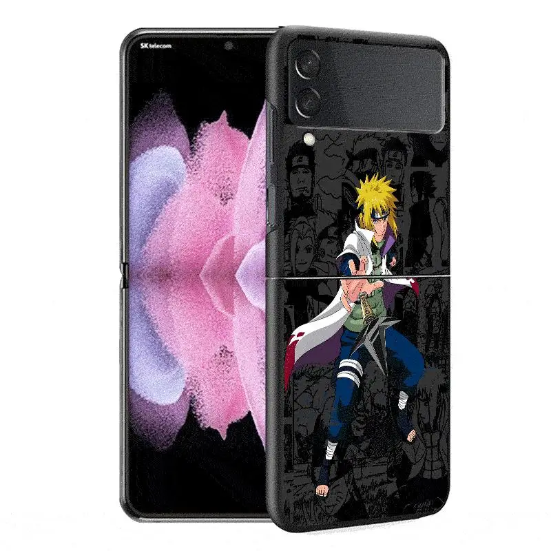 Cool Anime NARUTOS Case for Samsung Galaxy Z Flip 4 3 5 5G Flip Shockproof Capa 6.7 Inches Black Hard PC ZFlip 4 Phone Cover