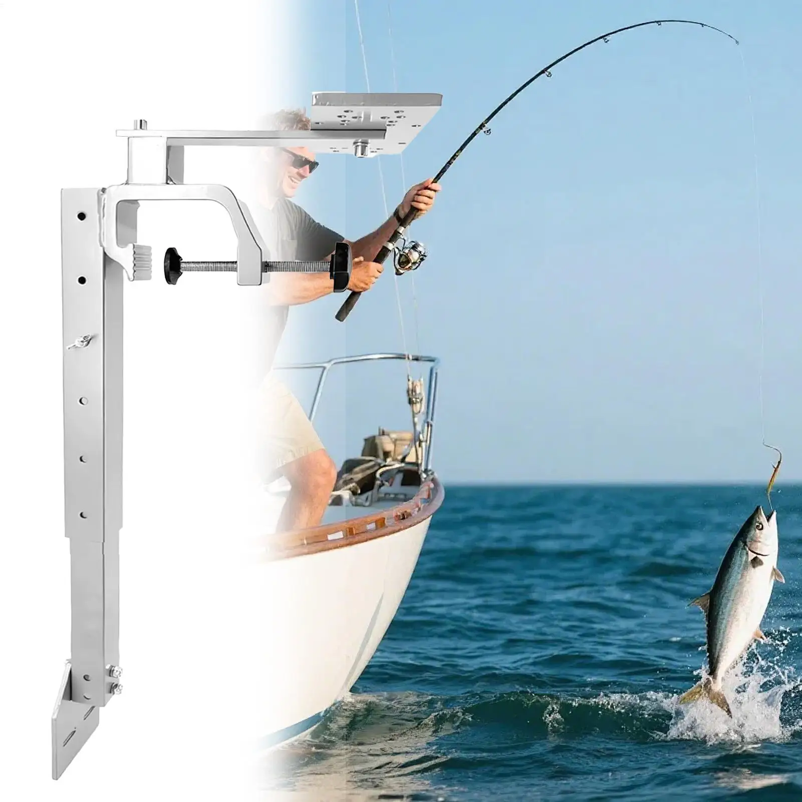 

Крепление для эхолота для каяка, кронштейн для рыбалки на глубине, вращение на 360 градусов, регулировка высоты, крепление для морской соленой воды