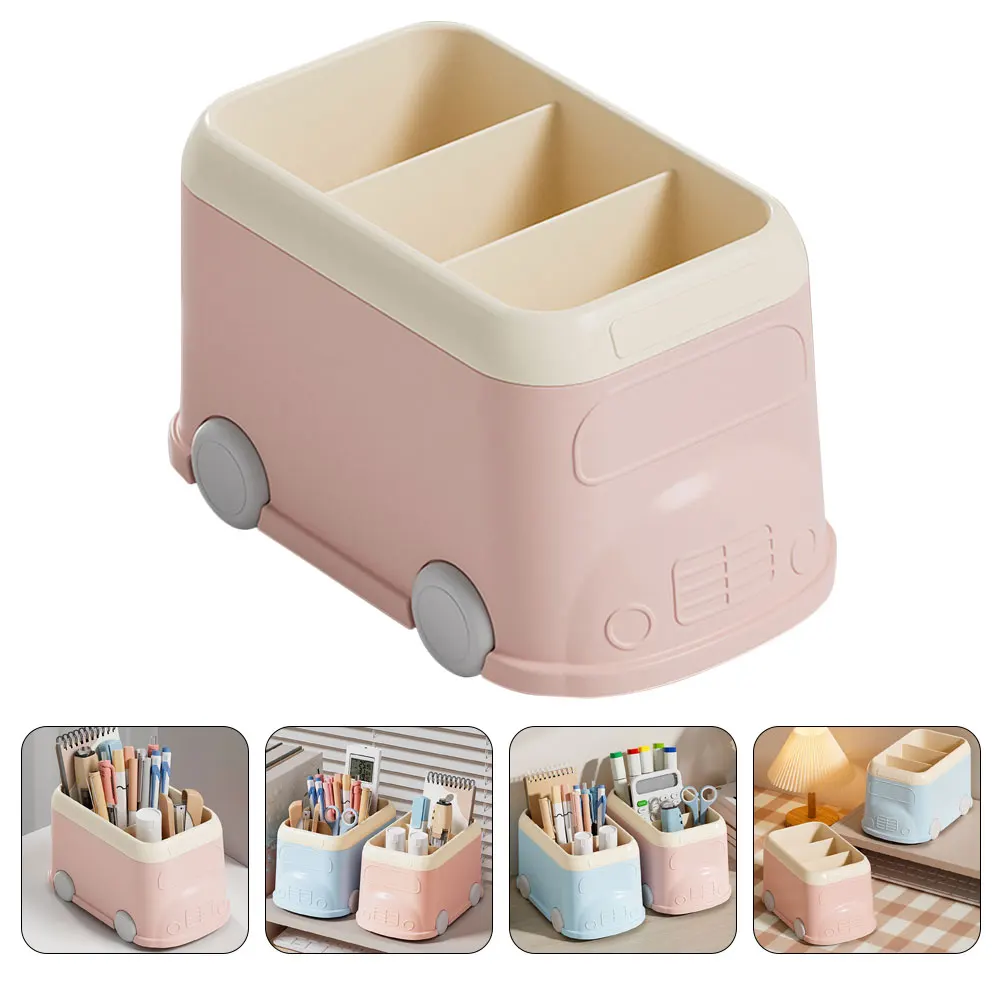 

Desk Organizer Storage Box Pencil Holder Multi-grid Cute Stationery Pink Office